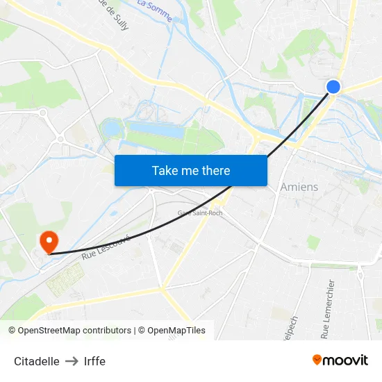 Citadelle to Irffe map