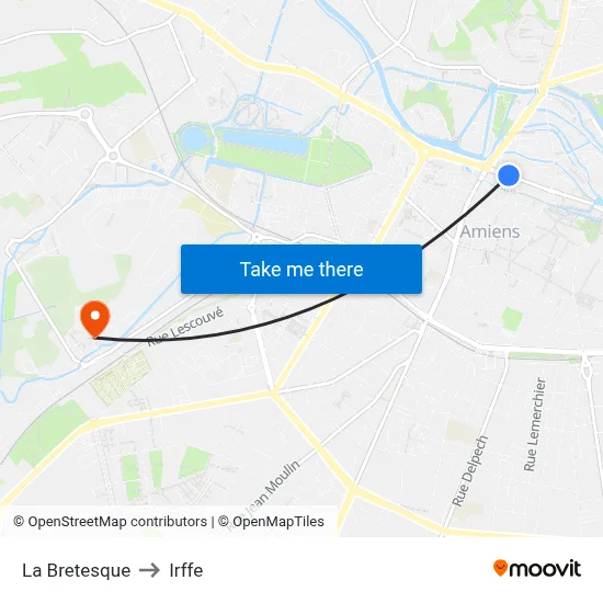 La Bretesque to Irffe map