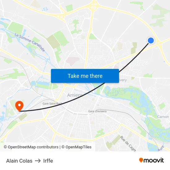 Alain Colas to Irffe map