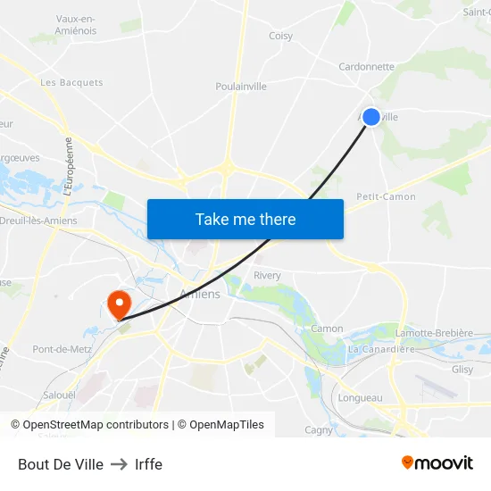 Bout De Ville to Irffe map