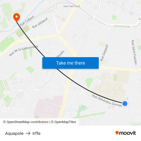 Aquapole to Irffe map