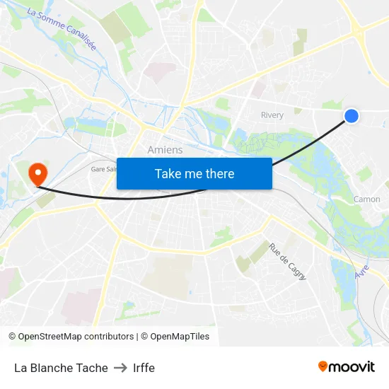 La Blanche Tache to Irffe map