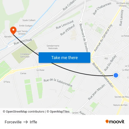 Forceville to Irffe map
