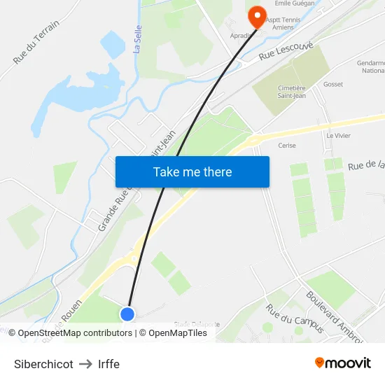 Siberchicot to Irffe map