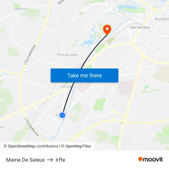 Mairie De Saleux to Irffe map