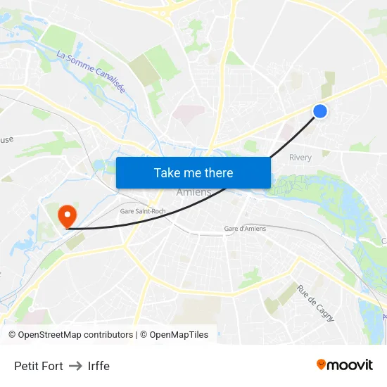 Petit Fort to Irffe map