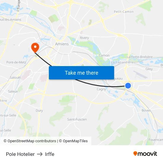 Pole Hotelier to Irffe map