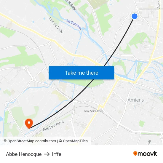 Abbe Henocque to Irffe map
