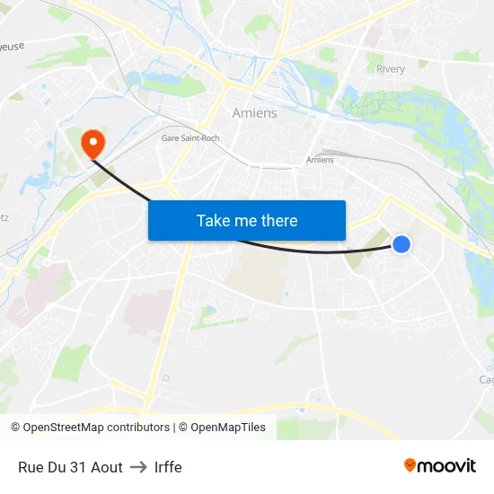 Rue Du 31 Aout to Irffe map