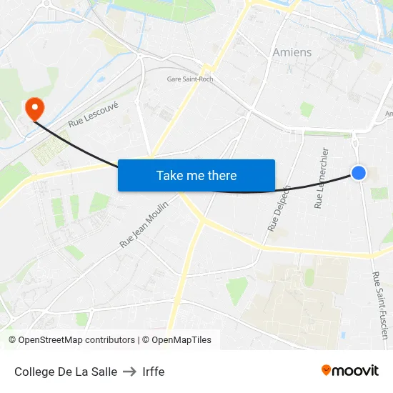 College De La Salle to Irffe map