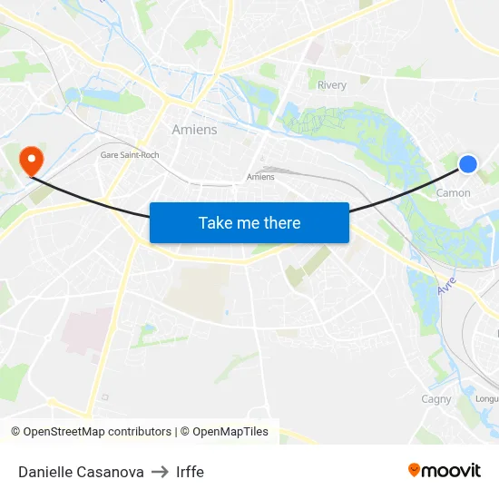 Danielle Casanova to Irffe map