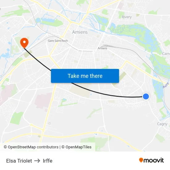 Elsa Triolet to Irffe map