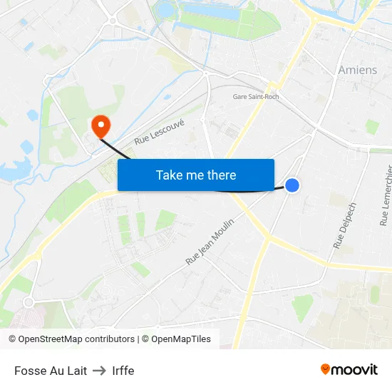 Fosse Au Lait to Irffe map