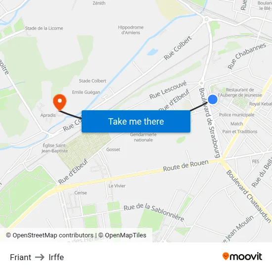 Friant to Irffe map