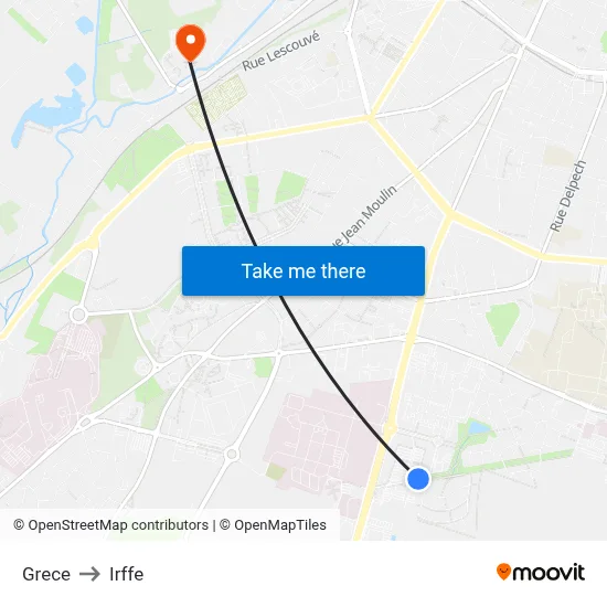 Grece to Irffe map