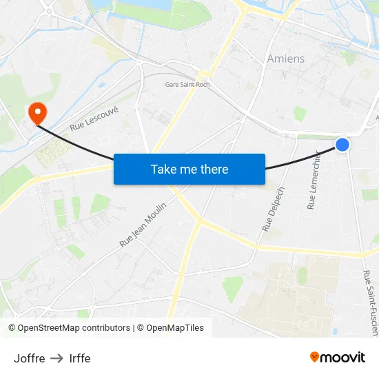 Joffre to Irffe map