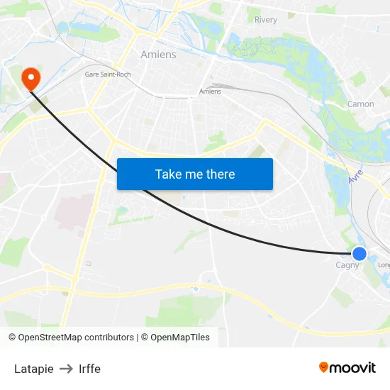 Latapie to Irffe map