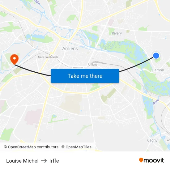 Louise Michel to Irffe map