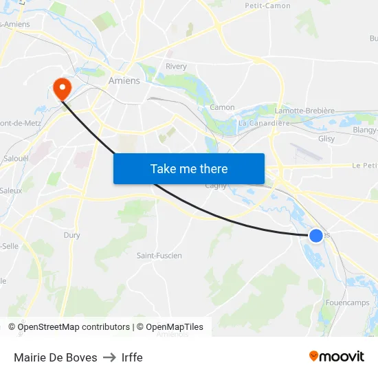 Mairie De Boves to Irffe map