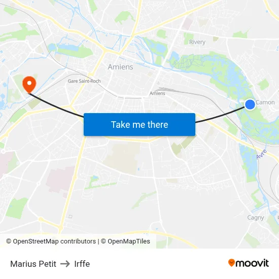 Marius Petit to Irffe map