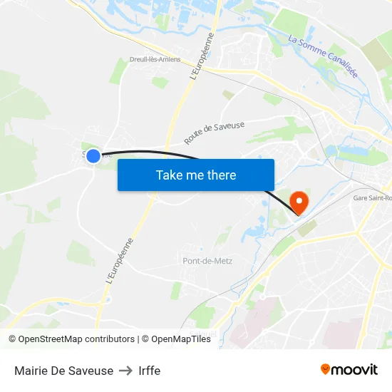 Mairie De Saveuse to Irffe map