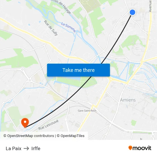 La Paix to Irffe map