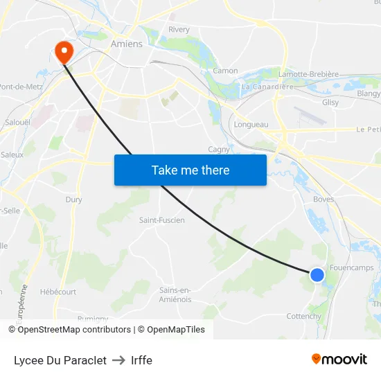 Lycee Du Paraclet to Irffe map