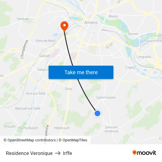 Residence Veronique to Irffe map