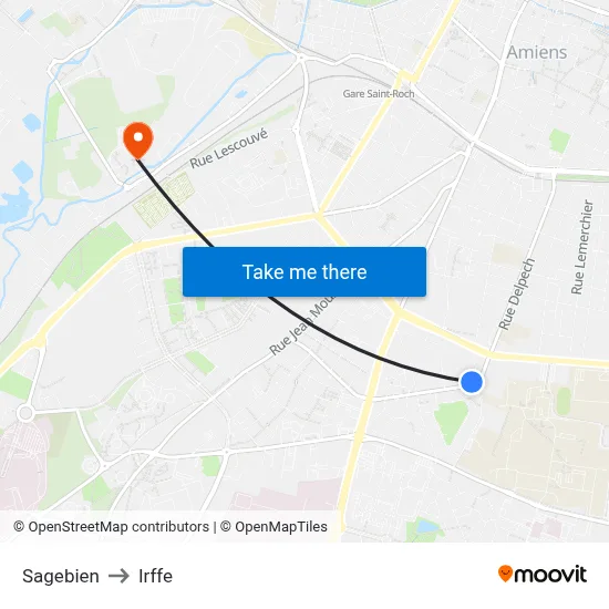 Sagebien to Irffe map