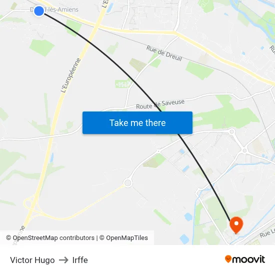 Victor Hugo to Irffe map