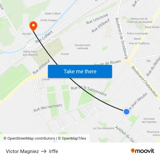 Victor Magniez to Irffe map