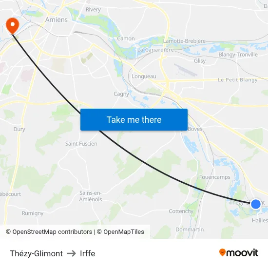 Thézy-Glimont to Irffe map