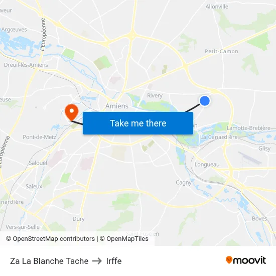 Za La Blanche Tache to Irffe map