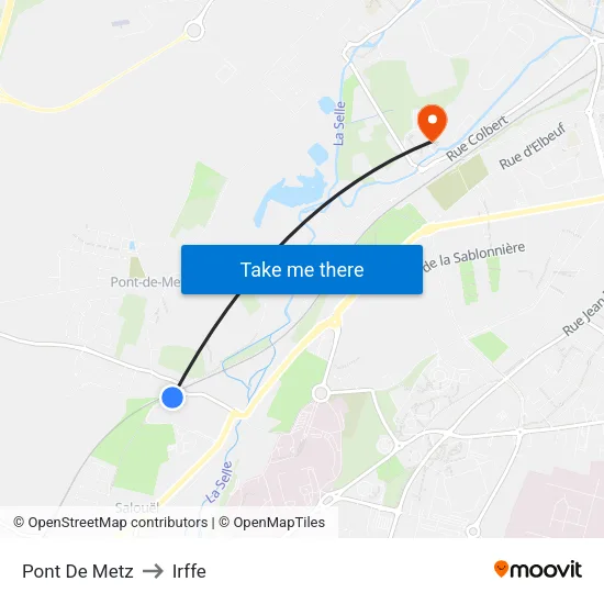 Pont De Metz to Irffe map