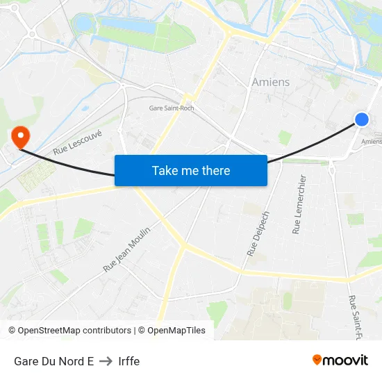 Gare Du Nord E to Irffe map