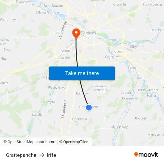 Grattepanche to Irffe map