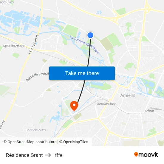 Résidence Grant to Irffe map