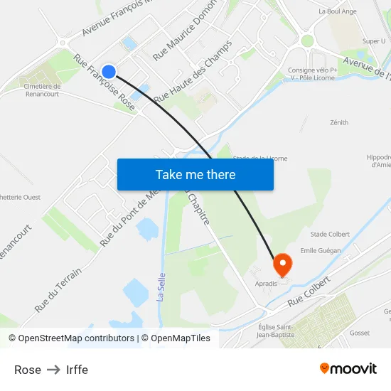 Rose to Irffe map