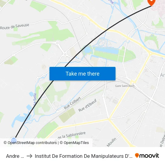 Andre Georges to Institut De Formation De Manipulateurs D'Électroradiologie Médicale - Chu Nord map