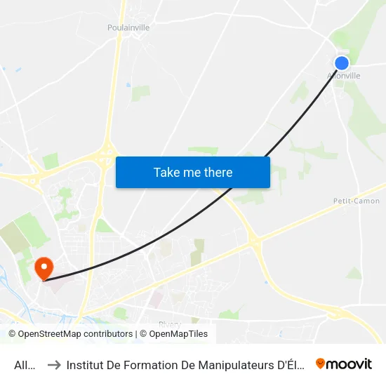 Allonville to Institut De Formation De Manipulateurs D'Électroradiologie Médicale - Chu Nord map