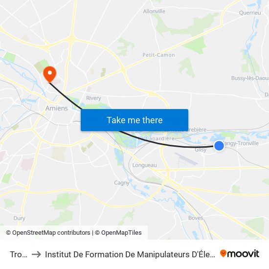 Tronville to Institut De Formation De Manipulateurs D'Électroradiologie Médicale - Chu Nord map