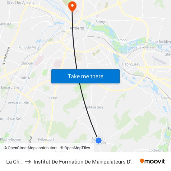La Chaussee to Institut De Formation De Manipulateurs D'Électroradiologie Médicale - Chu Nord map