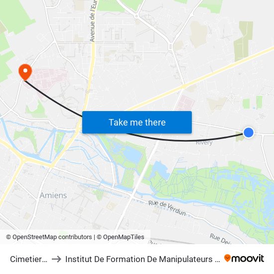 Cimetiere De Rivery to Institut De Formation De Manipulateurs D'Électroradiologie Médicale - Chu Nord map