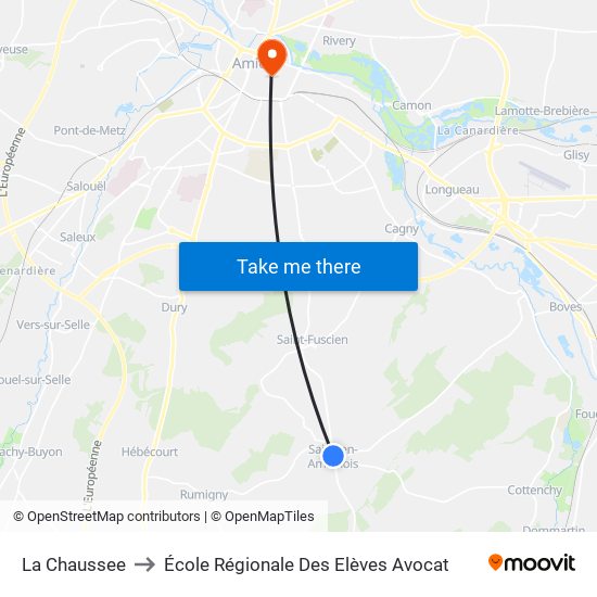 La Chaussee to École Régionale Des Elèves Avocat map