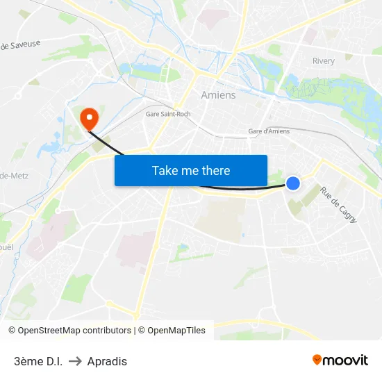 3ème D.I. to Apradis map