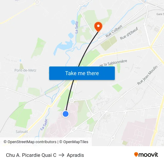 Chu A. Picardie Quai C to Apradis map