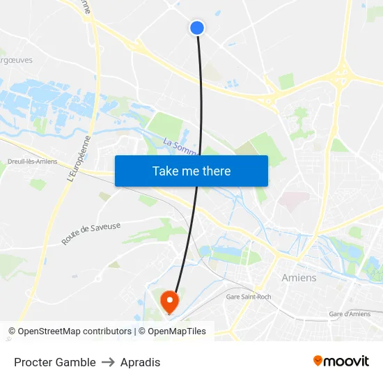 Procter Gamble to Apradis map