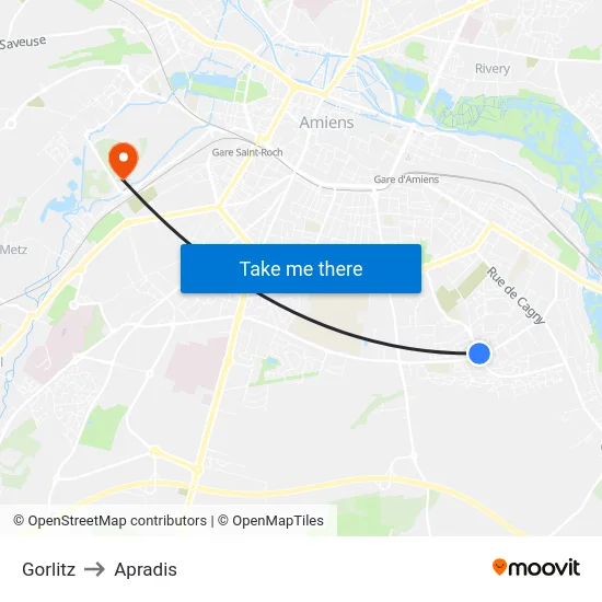 Gorlitz to Apradis map