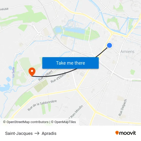 Saint-Jacques to Apradis map