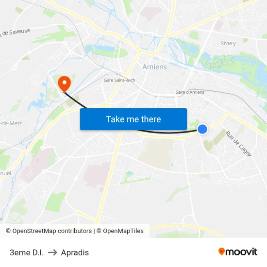 3eme D.I. to Apradis map